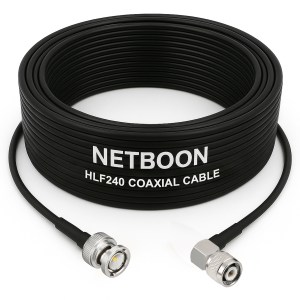 HLF240 Low Loss RF Cable with BNC Male to TNC Male Right-Angle Connector | 6GHz Shielded Coax for SDR, IoT & Industrial Wireless Systems