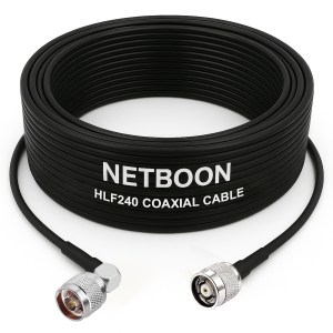 HLF240 Low Loss RF Cable with N Male Right-Angle to RP TNC Male Connector | 6GHz High-Stability Coax for Industrial & SDR Systems