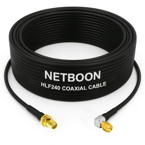 HLF240 Low Loss RF Cable with RP SMA Female to SMA Male Right-Angle Connector | 6GHz High-Performance Coax for SDR, IoT & Industrial Use