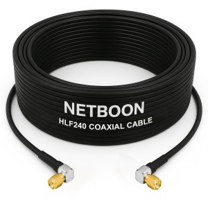 HLF240 Low Loss RF Cable with SMA Male Right Angle to SMA Male Right Angle Connectors | 6GHz Compact Coax for SDR, IoT & Industrial RF Systems