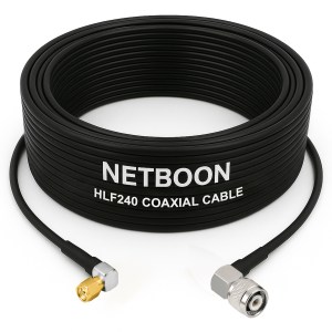 HLF240 Low Loss RF Cable with SMA Male Right-Angle to TNC Male Right-Angle Connector | 6GHz Compact Coax for SDR, IoT & Industrial Use