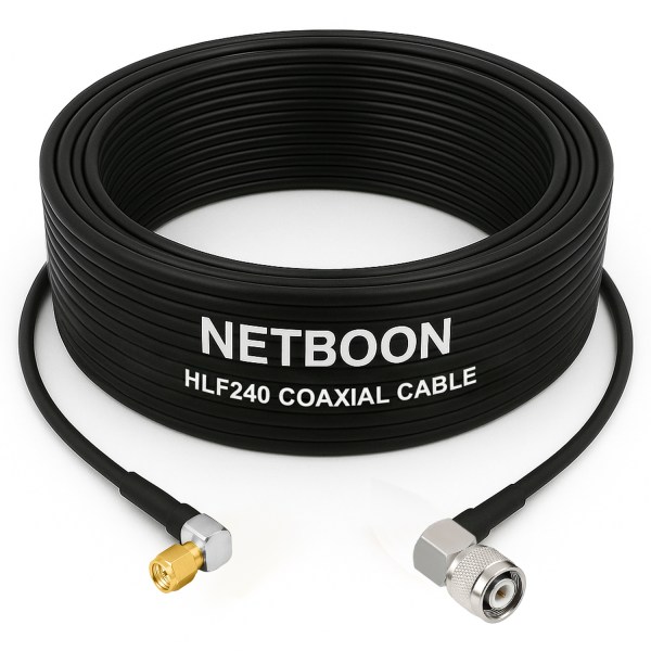 HLF240 Low Loss RF Cable with SMA Male Right-Angle to TNC Male Right-Angle Connector 6GHz Compact Coax for SDR, IoT & Industrial Use (1) HLF240 Low Loss RF Cable with SMA Male Right-Angle to TNC Male Right-Angle Connector | 6GHz Compact Coax for SDR, IoT & Industrial Use