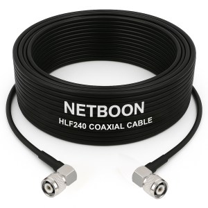 HLF240 Low Loss RF Cable with TNC Male Right Angle to TNC Male Right Angle Connectors | 6GHz Compact Coax for SDR, IoT & Industrial RF Systems