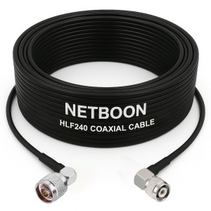 HLF240 Low Loss RF Coax Cable with N Male Right-Angle to TNC Male Right-Angle Connector | 6GHz Durable RF Jumper for Industrial Use
