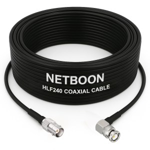 HLF240 Low Loss RF Coaxial Cable with BNC Female to BNC Male Right-Angle Connector | 6GHz Premium Cable for SDR, IoT & Industrial Use