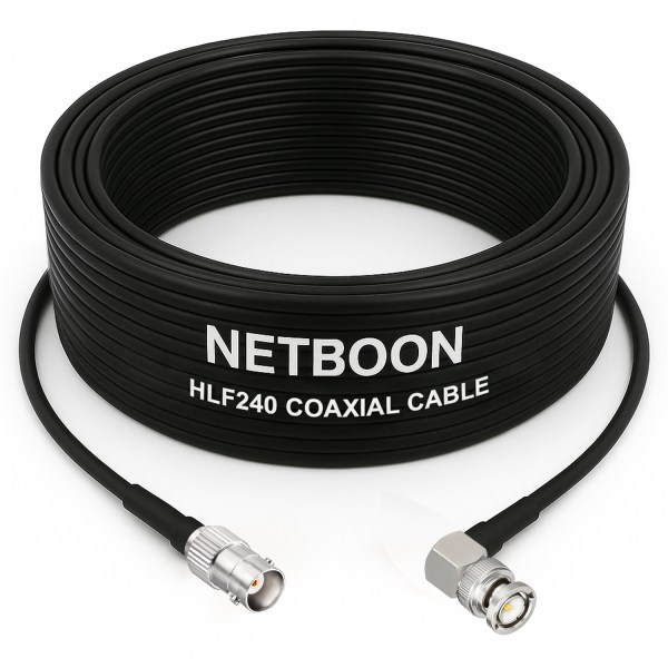 HLF240 Low Loss RF Coaxial Cable with BNC Female to BNC Male Right-Angle Connector 6GHz Premium Cable for SDR, IoT & Industrial Use (1) HLF240 Low Loss RF Coaxial Cable with BNC Female to BNC Male Right-Angle Connector | 6GHz Premium Cable for SDR, IoT & Industrial Use