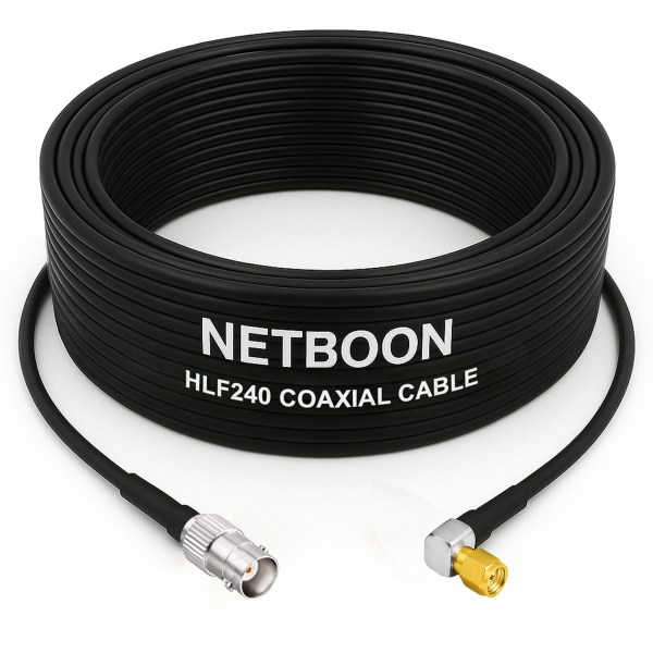 HLF240 Low Loss RF Coaxial Cable with BNC Female to SMA Male Right-Angle Connector | 6GHz High-Performance Cable for SDR, IoT & Industrial