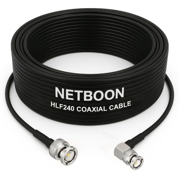 HLF240 Low Loss RF Coaxial Cable with BNC Male to BNC Male Right-Angle Connector 6GHz High-Performance Cable for IoT, SDR & Industrial Use (1) HLF240 Low Loss RF Coaxial Cable with BNC Male to BNC Male Right-Angle Connector | 6GHz High-Performance Cable for IoT, SDR & Industrial Use