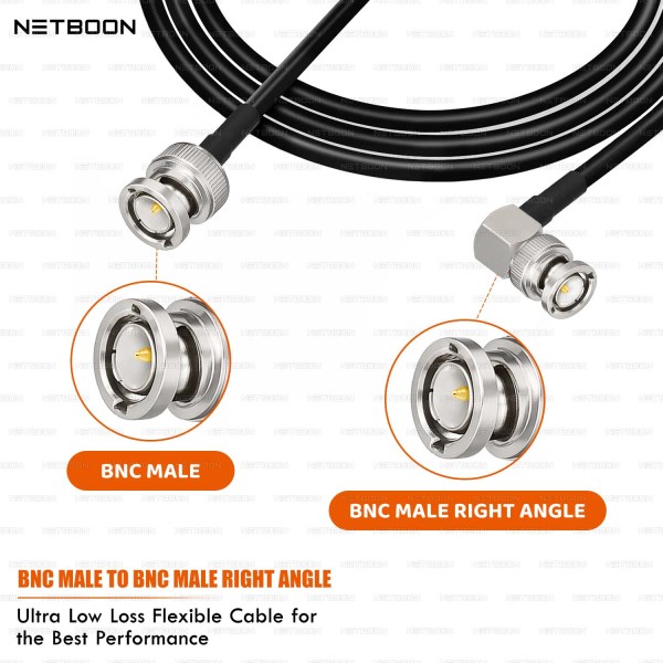 HLF240 Low Loss RF Coaxial Cable with BNC Male to BNC Male Right-Angle Connector 6GHz High-Performance Cable for IoT, SDR & Industrial Use (2) HLF240 Low Loss RF Coaxial Cable with BNC Male to BNC Male Right-Angle Connector | 6GHz High-Performance Cable for IoT, SDR & Industrial Use