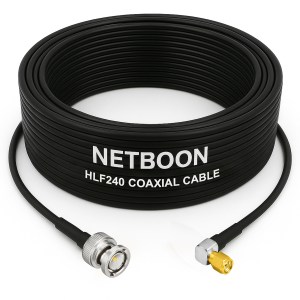HLF240 Low Loss RF Coaxial Cable with BNC Male to SMA Male Right-Angle Connector | 6GHz Compact RF Cable for SDR, IoT & Industrial Use