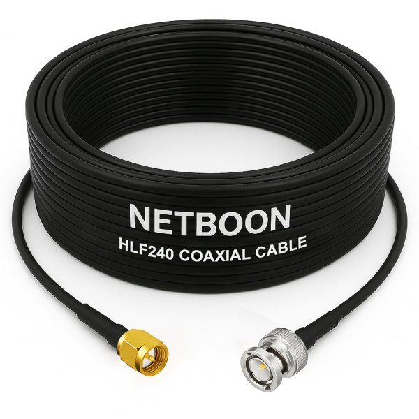 HLF240 Precision RF Jumper Cable | SMA Male to BNC Male Connector | 6GHz Low-Loss Coax for SDR, Lab Testing & Industrial Wireless Systems