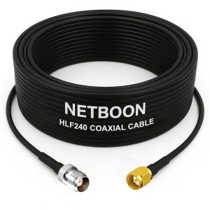 HLF240 Premium Low Loss RF Cable TNC Female to SMA Male Connector 6GHz Coaxial Solution for Precision RF Systems (1) HLF240 Premium Low Loss RF Cable | TNC Female to SMA Male Connector | 6GHz Coaxial Solution for Precision RF Systems