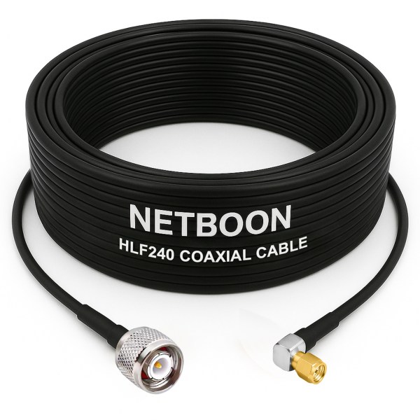 HLF240 Premium Low Loss RF Cable | TNC Male to SMA Male Right Angle Connector | 6GHz Coaxial Cable for SDR, IoT, Antennas & Industrial Use