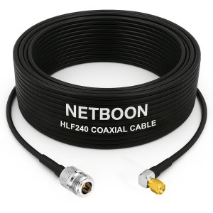 HLF240 Premium RF Cable | N Female to SMA Male Right-Angle Connector | 6GHz Low-Loss Coax for SDR, IoT & Industrial Wireless Systems