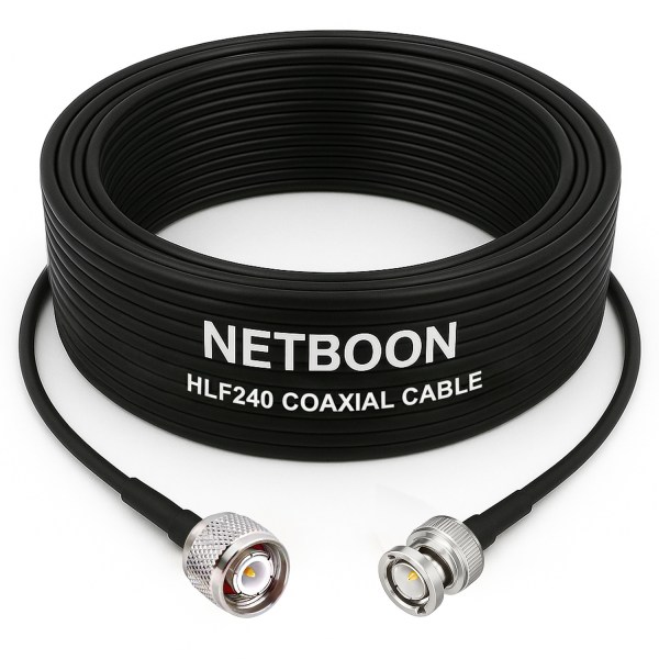 HLF240 Professional Low Loss RF Cable TNC Male to BNC Male Connector 6GHz Coaxial Cable for SDR, IoT, Antennas & Industrial Wireless (1) HLF240 Professional Low Loss RF Cable | TNC Male to BNC Male Connector | 6GHz Coaxial Cable for SDR, IoT, Antennas & Industrial Wireless
