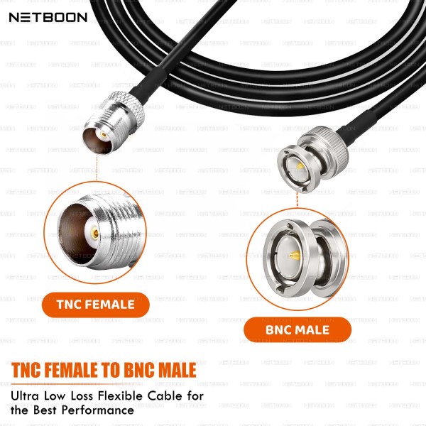 HLF240 Professional RF Coax Cable | TNC Female to BNC Male Connector | 6GHz Low-Loss Signal Cable for Precision RF Systems