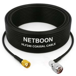 HLF240 Space-Saving RF Cable | SMA Male to N Male Right-Angle Connector | 6GHz Low-Loss Coax for SDR, IoT & Industrial RF Systems