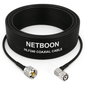HLF240 Superior Low Loss RF Coaxial Cable | UHF Male to TNC Male Right Angle Connector | 6GHz High-Performance Cable for SDR & IoT