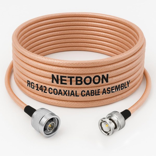 RG142 Coaxial Cable with N Male to BNC Male Connector | Low Loss PTFE RF Cable for Antennas, IoT, SDR, & Industrial Systems