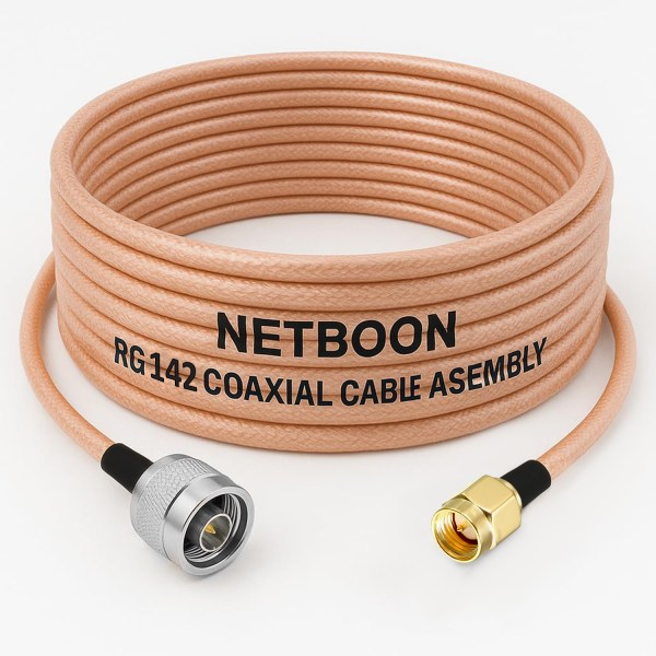 RG142 Coaxial Cable with N Male to SMA Male Connector | Low Loss PTFE RF Cable for Antennas, IoT, SDR, Test Equipment & Industrial RF Systems