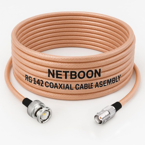 RG142 Low Loss Coaxial Cable with BNC Male to BNC Female Connector | High-Quality PTFE RF Cable for SDR, IoT & Industrial Applications