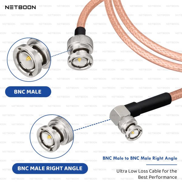 RG142 Low Loss Coaxial Cable with BNC Male to BNC Male Right Angle Connector High-Quality PTFE RF Cable for SDR, IoT & Industrial Use (3) RG142 Low Loss Coaxial Cable with BNC Male to BNC Male Right Angle Connector | High-Quality PTFE RF Cable for SDR, IoT & Industrial Use