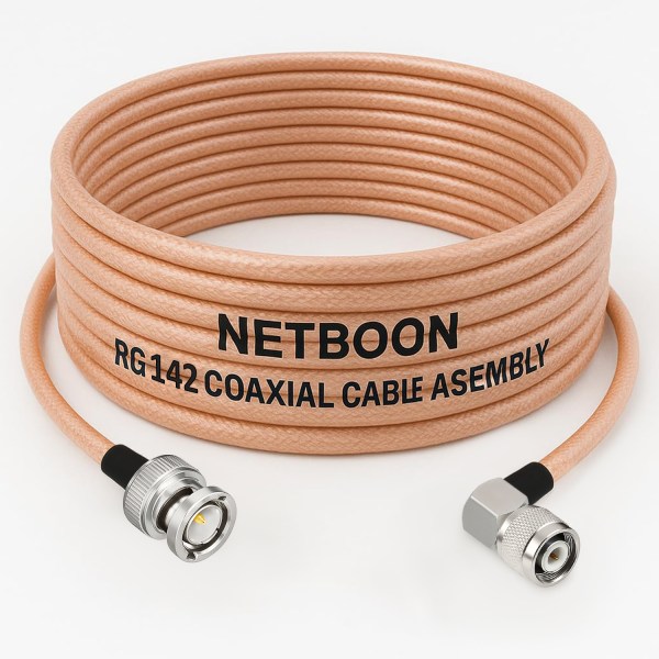 RG142 Low Loss Coaxial Cable with BNC Male to TNC Male Right Angle Connector High-Performance PTFE RF Cable for SDR, IoT & Industrial Systems (1) RG142 Low Loss Coaxial Cable with BNC Male to TNC Male Right Angle Connector | High-Performance PTFE RF Cable for SDR, IoT & Industrial Systems