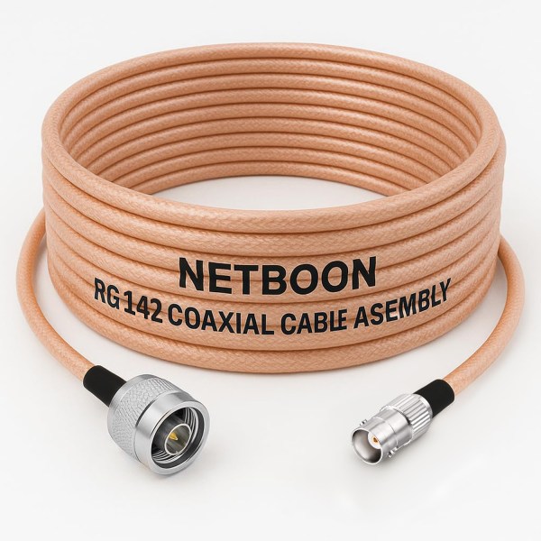 RG142 Low Loss Coaxial Cable with N Male to BNC Female Connector High-Performance RF Cable for Antennas, IoT, SDR, Telemetry & Industrial Systems (1) RG142 Low Loss Coaxial Cable with N Male to BNC Female Connector | High-Performance RF Cable for Antennas, IoT, SDR, Telemetry & Industrial Systems