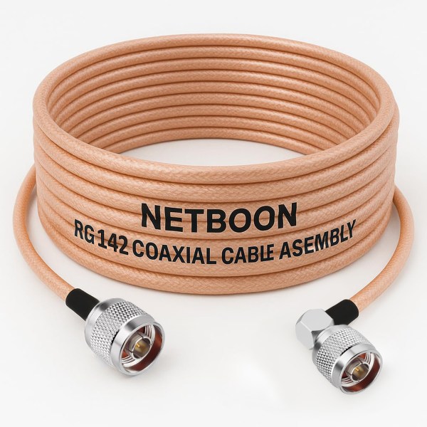 RG142 Low Loss Coaxial Cable with N Male to N Male Right Angle Connector | High-Performance RF Cable for Antennas, SDR, IoT & Industrial Systems