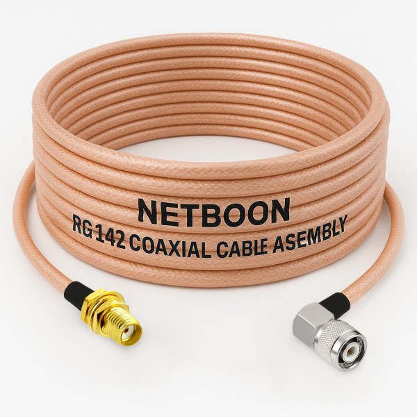 RG142 Low Loss Coaxial Cable with SMA Female to TNC Male Right Angle Connector Premium PTFE RF Cable for SDR, IoT & Industrial Systems (1) RG142 Low Loss Coaxial Cable with SMA Female to TNC Male Right Angle Connector | Premium PTFE RF Cable for SDR, IoT & Industrial Systems