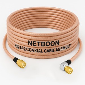 RG142 Low Loss Coaxial Cable with SMA Male to SMA Male Right Angle Connector Premium PTFE RF Cable for IoT, SDR & Industrial Applications (1) RG142 Low Loss Coaxial Cable with SMA Male to SMA Male Right Angle Connector | Premium PTFE RF Cable for IoT, SDR & Industrial Applications