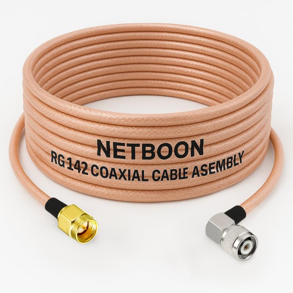RG142 Low Loss Coaxial Cable with SMA Male to TNC Male Right Angle Connector Premium PTFE RF Cable for Industrial, IoT & SDR Systems (1) RG142 Low Loss Coaxial Cable with SMA Male to TNC Male Right Angle Connector | Premium PTFE RF Cable for Industrial, IoT & SDR Systems