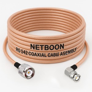 RG142 Low Loss Coaxial Cable with TNC Male to BNC Male Right Angle Connector | Premium PTFE RF Cable for SDR, IoT & Industrial Applications