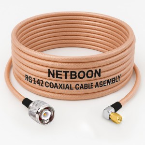 RG142 Low Loss Coaxial Cable with TNC Male to SMA Male Right Angle Connector | Premium PTFE RF Cable for SDR, IoT & Industrial Wireless Systems