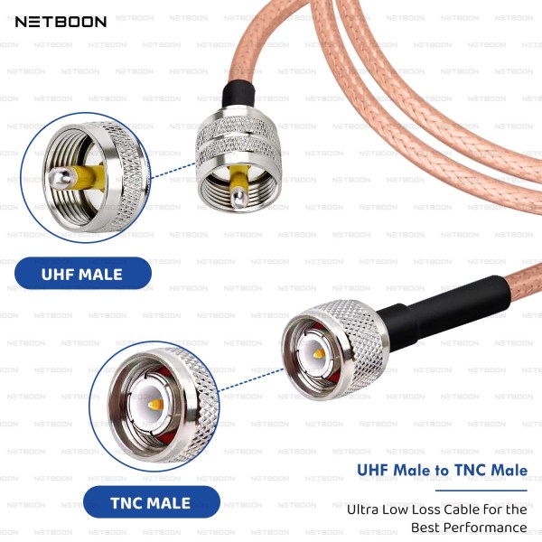 RG142 Low Loss Coaxial Cable with UHF Male to TNC Male Connector Durable PTFE RF Cable for Antennas, Radio Systems, IoT & Industrial Use (3) RG142 Low Loss Coaxial Cable with UHF Male to TNC Male Connector | Durable PTFE RF Cable for Antennas, Radio Systems, IoT & Industrial Use