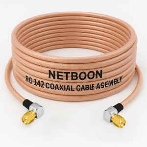 RG142 PTFE RF Patch Lead with SMA Male RA to SMA Male RA Connectors Low Loss 50 Ohm Cable (1) RG142 PTFE RF Patch Lead with SMA Male Right Angle to SMA Male Right Angle Connectors | Low Loss 50 Ohm Cable