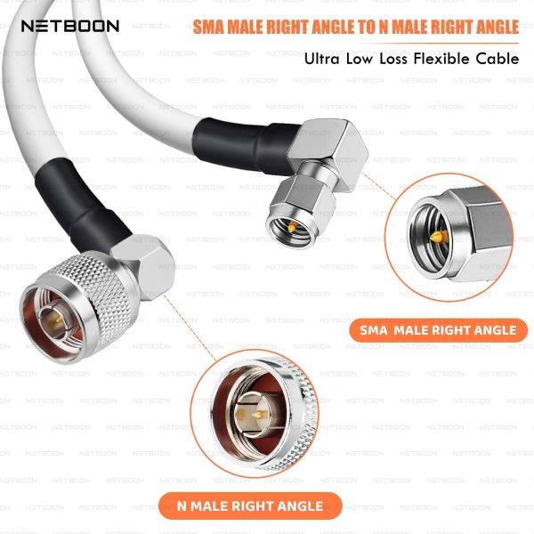 RG188 Dual Right-Angle RF Cable | SMA Male RA to N Male RA Connector | Low-Loss High-Frequency Coax for IoT, Telecom & RF Test Applications