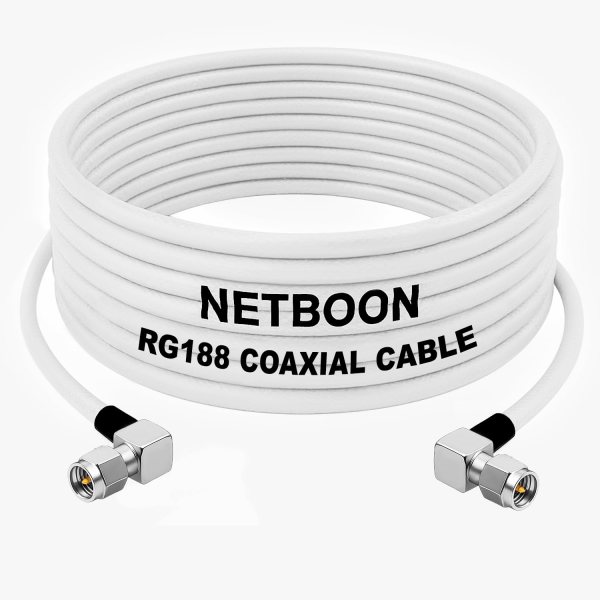 RG188 Flexible RF Coaxial Cable SMA Male Right Angle to SMA Male Right Angle Low-Loss 3GHz Cable for IoT, Antennas & Compact RF Systems