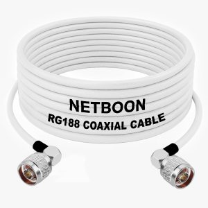 RG188 Low-Loss RF Coax Cable N Male Right Angle to N Male Right Angle Connector High-Frequency Shielded Cable for Telecom & Lab Systems