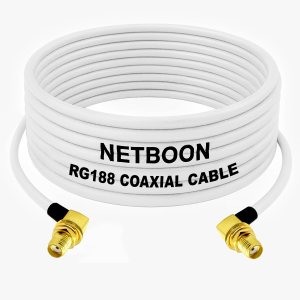 RG188 RF Coax Cable SMA Female Right Angle to SMA Female Right Angle Connector Low-Loss High-Frequency Cable for IoT, Labs & Communication Systems