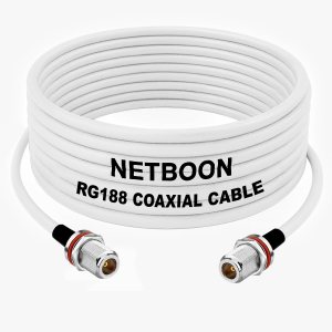 RG188 RF Coaxial Cable N Female Bulkhead to N Female Bulkhead Connector Heavy-Duty Low-Loss Cable for Telecom, Panels & Industrial RF Systems