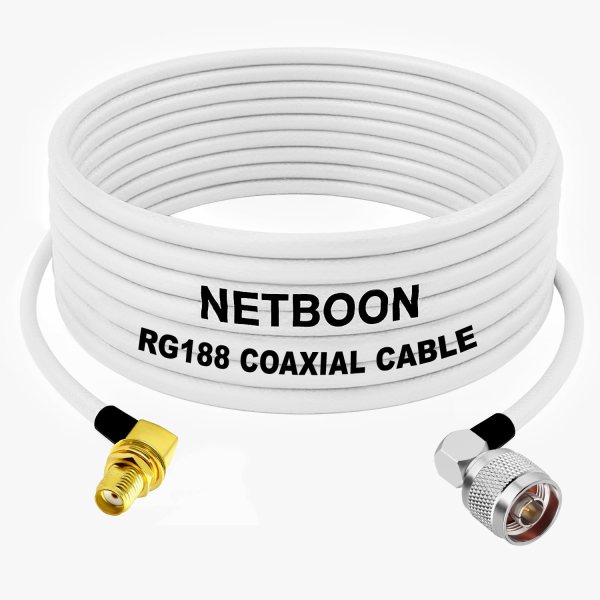 RG188 RF Coaxial Cable SMA Female Right Angle to N Male Right Angle Connector Low-Loss High-Frequency Cable for IoT, Lab & Industrial Systems
