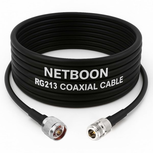 RG213 Coaxial Cable Assembly with N Male to N Female Connectors – 50 Ohm Low Loss RF Jumper for Antennas, Signal Panels & Test Equipment (1) RG213 Coaxial Cable Assembly with N Male to N Female Connectors – 50 Ohm Low Loss RF Jumper for Antennas, Signal Panels & Test Equipment