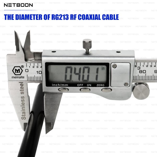RG213 Coaxial Cable Assembly with N Male to N Female Connectors – 50 Ohm Low Loss RF Jumper for Antennas, Signal Panels & Test Equipment (6) RG213 Flexible Ultra Low Loss RF Cable Assembly with N Male to N Female Connector