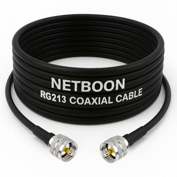 RG213 Flexible Ultra Low Loss Coaxial Cable with UHF Male to UHF Male Connector for RF & Wireless Applications