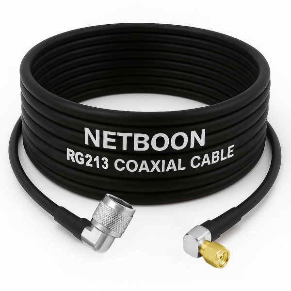 RG213 Flexible Ultra Low Loss RF Cable with N Male Right Angle to SMA Male Right Angle Connector for Precision RF & Wireless Connectivity (1) RG213 Flexible Ultra Low Loss RF Cable with N Male Right Angle to SMA Male Right Angle Connector for Precision RF & Wireless Connectivity