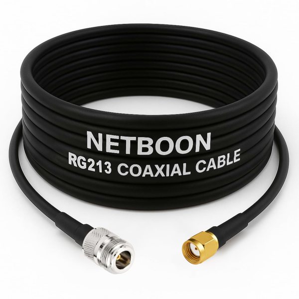 RG213 Flexible Ultra Low Loss RF Coaxial Cable with N Female to RP-SMA Male Connector for Advanced Wireless & RF Communication Systems