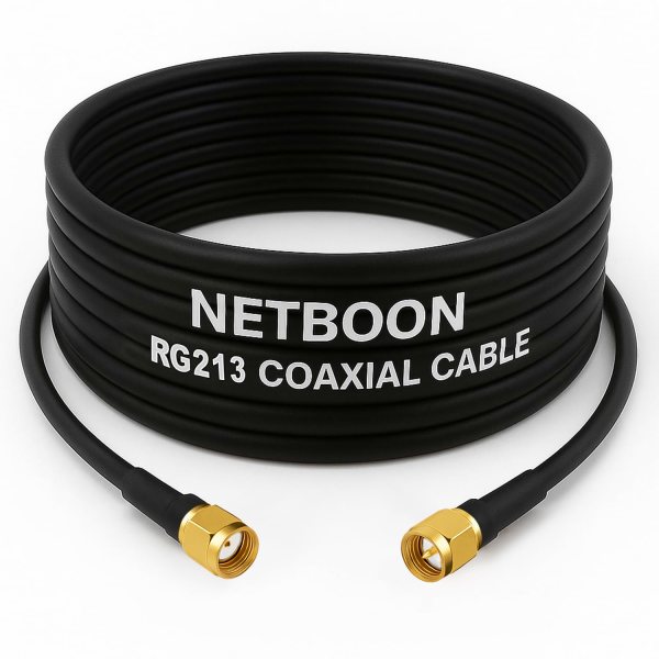 RG213 Flexible Ultra Low Loss RF Coaxial Cable with RP-SMA Male to SMA Male Connector for High-Efficiency Wireless & RF Integration