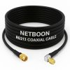 RG213 Flexible Ultra Low Loss RF Coaxial Cable with SMA Male to SMA Male Right Angle Connector for Compact & High-Precision RF Installations (1) RG213 Flexible Ultra Low Loss RF Coaxial Cable with SMA Male to SMA Male Right Angle Connector for Compact & High-Precision RF Installations