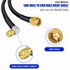 RG213 Flexible Ultra Low Loss RF Coaxial Cable with SMA Male to SMA Male Right Angle Connector for Compact & High-Precision RF Installations (2) RG213 Flexible Ultra Low Loss RF Coaxial Cable with SMA Male to SMA Male Right Angle Connector for Compact & High-Precision RF Installations